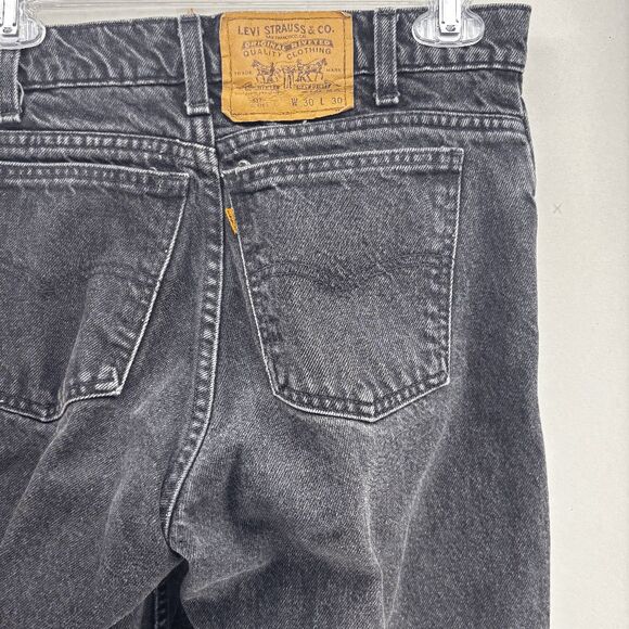 VTG Levi’s Jeans 517 Relaxed Orange Tab Men’s 29x30 Black Faded Denim 1993 - Picture 1 of 11